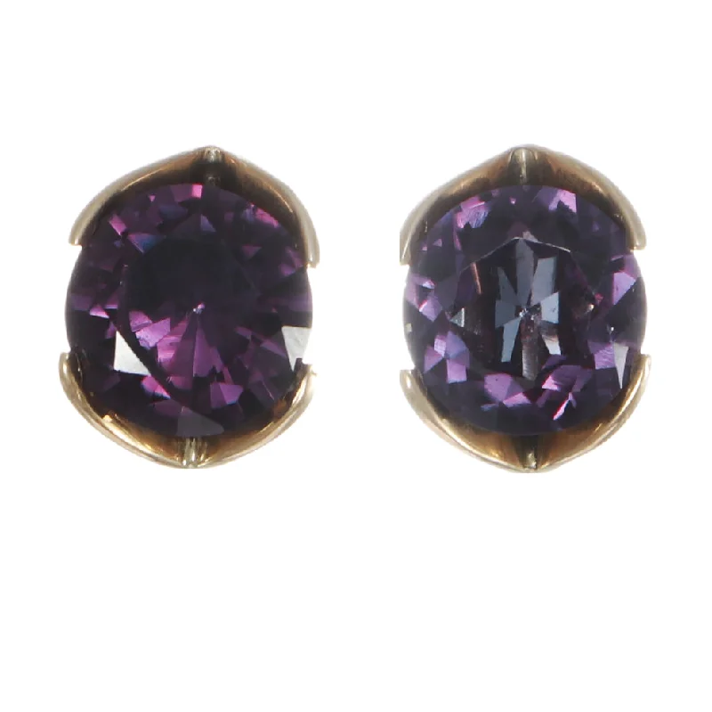 11.70ctw Round Amethyst Stud Earrings Solid 14k Yellow Gold 7.00g