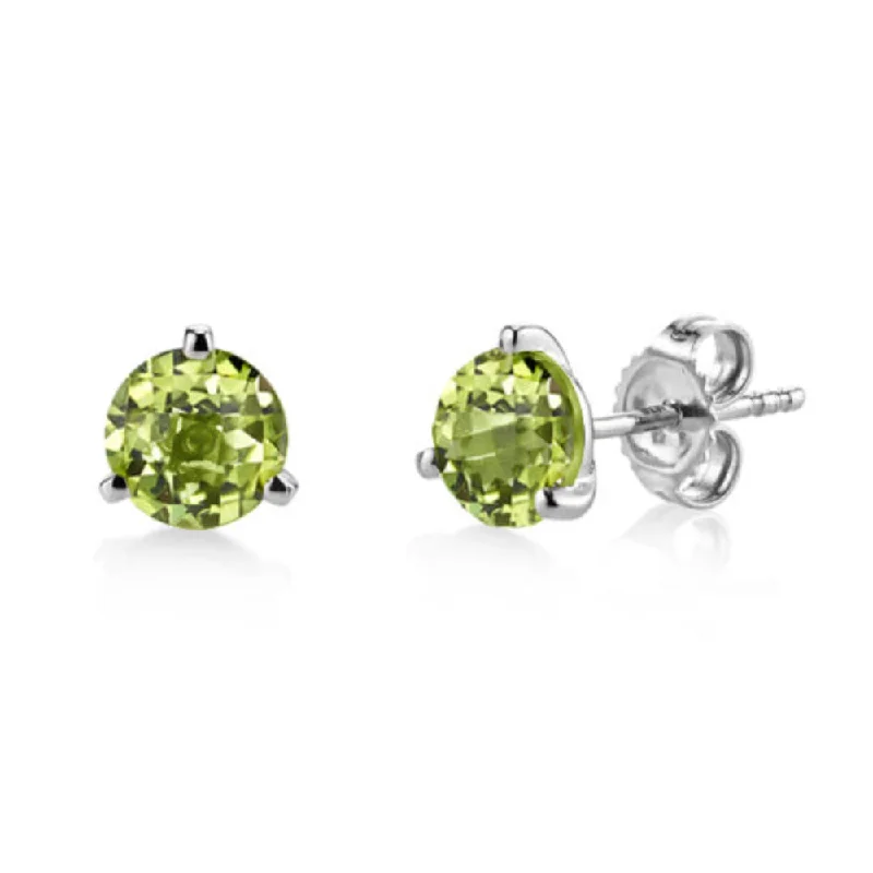 14k Gold Peridot Martini Stud Earrings