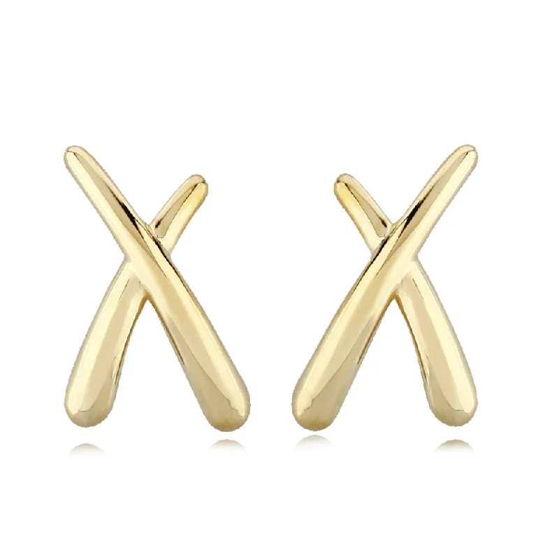 14k Gold 'X' Stud Earrings