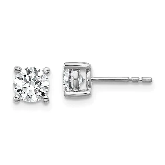 14k White Gold 1.00ct Round F VS2 Lab Grown Diamond Stud Earrings