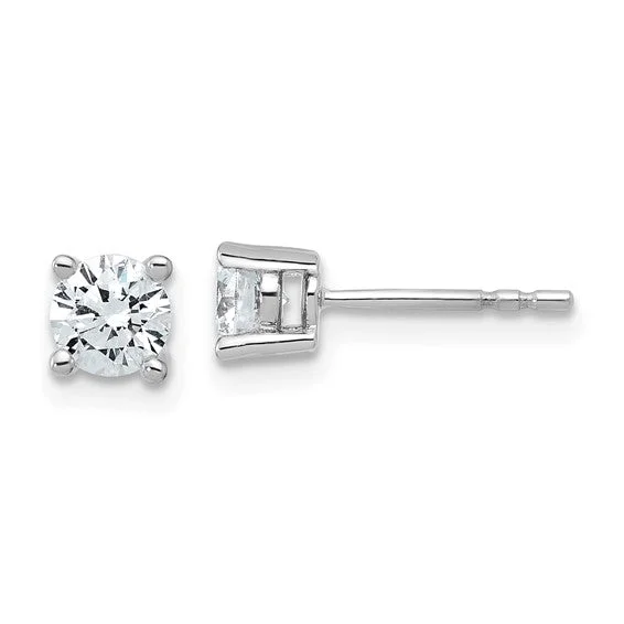 14k White Gold .75ct Round F VS2 Lab Grown Diamond Stud Earrings