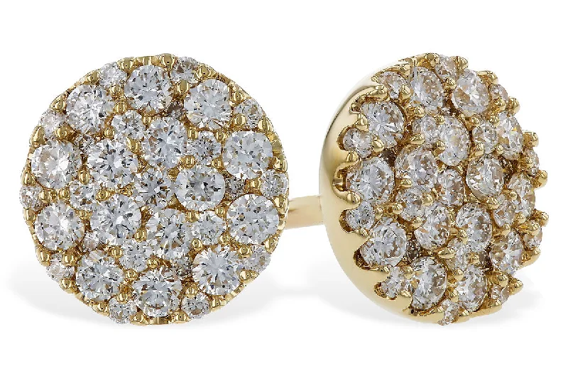 14K Yellow Gold 0.50ctw Diamond Cluster Stud Earrings by Allison Kaufman