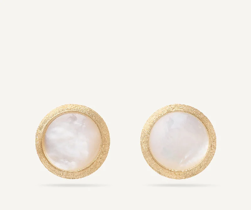 18K Yellow Gold Mother of Pearl Stud Earrings