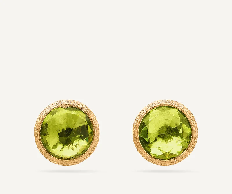 18K Yellow Gold Peridot Stud Earrings