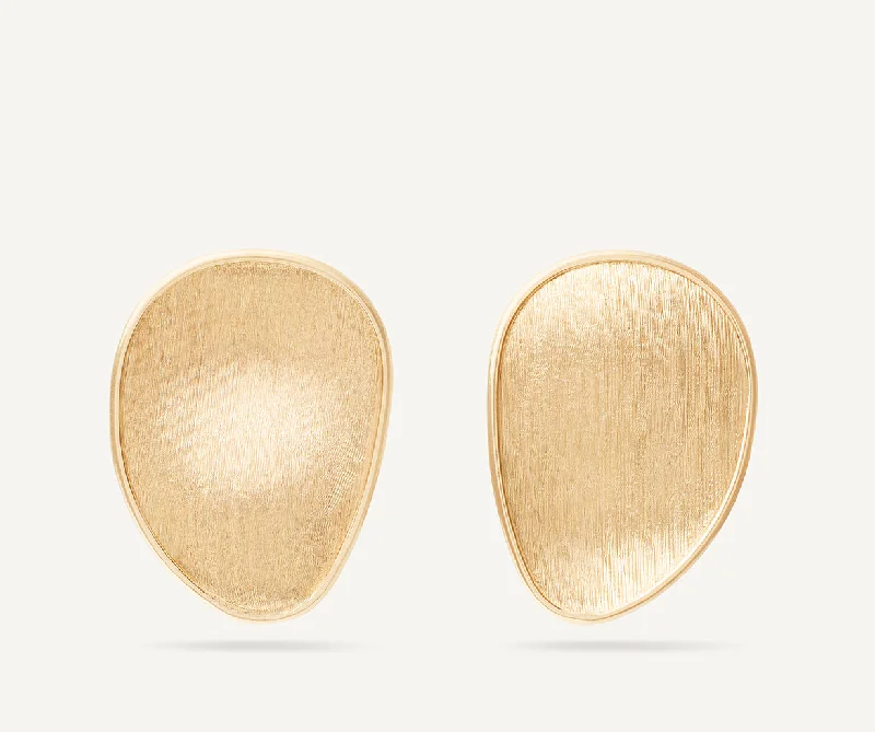 18K Yellow Gold Petal Stud Earrings, Medium