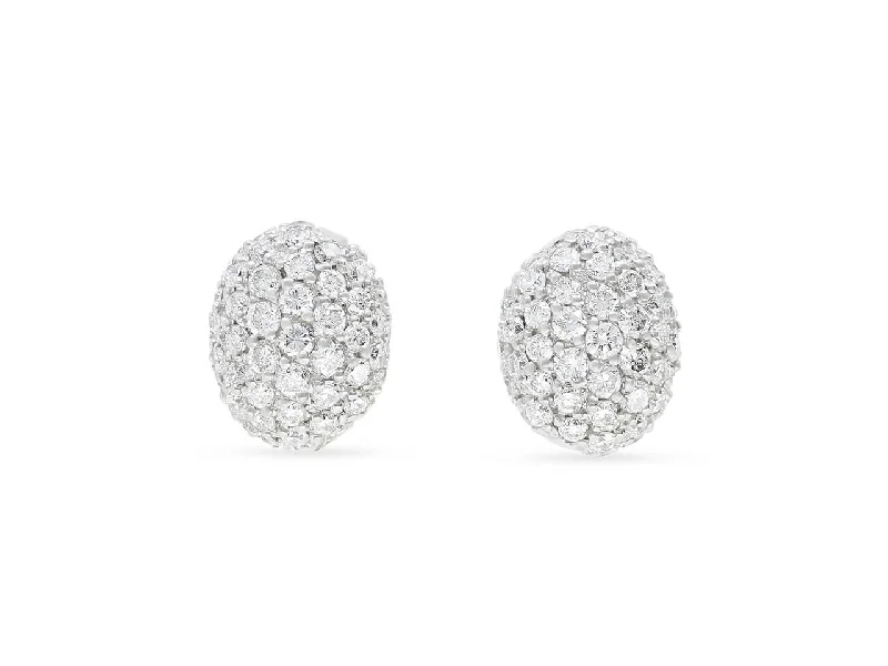 Rhonda Faber Green Diamond Stud Earrings in Platinum