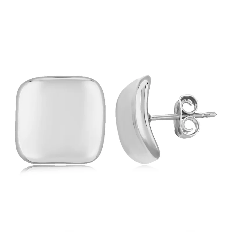 Sterling Silver 10mm Inverted Square Stud Earrings