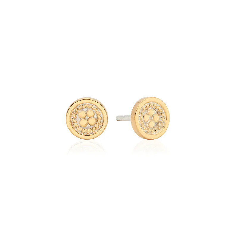 Anna Beck Classic Smooth Border Mini Stud Earrings