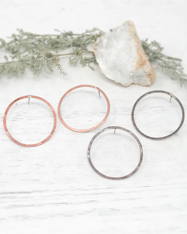 Basic hoop stud earrings- Large [ready to ship]