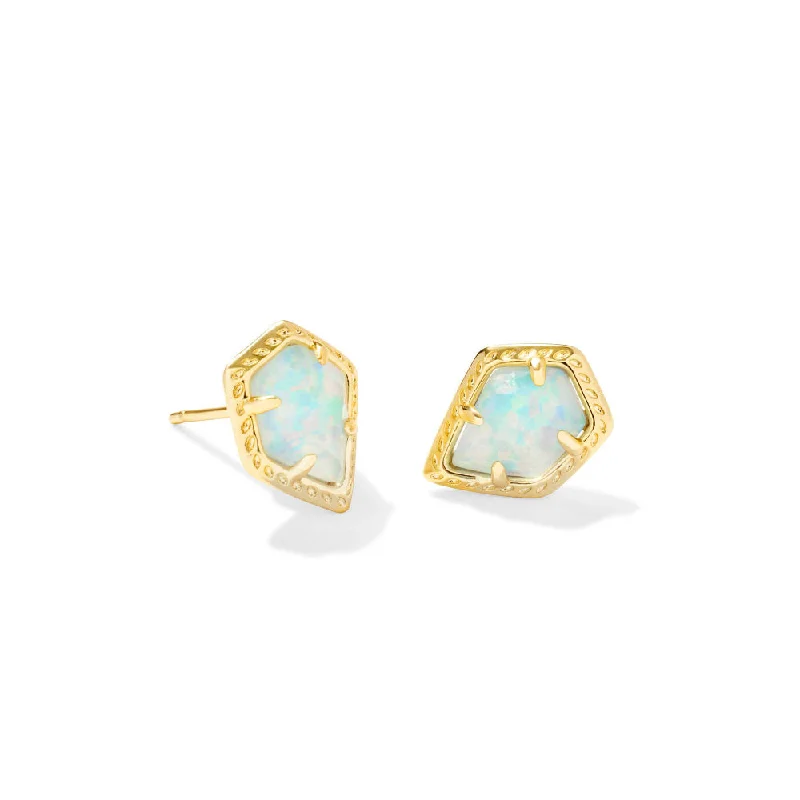 Gold Luster Light Blue Opal