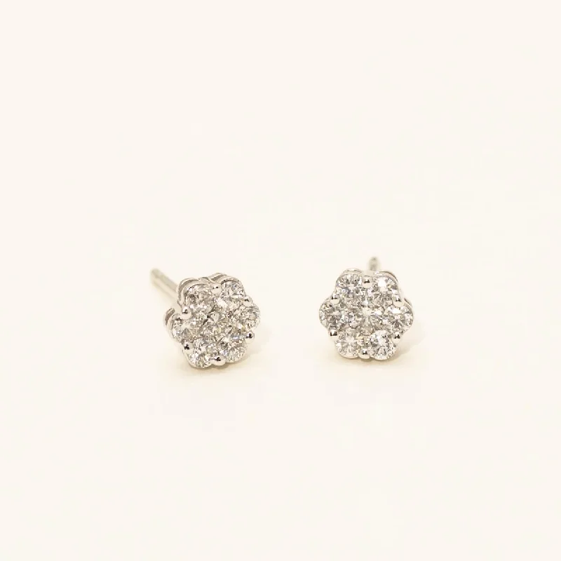 Diamond Fashion Stud Earrings in 10kt White Gold (1/2ct tw)