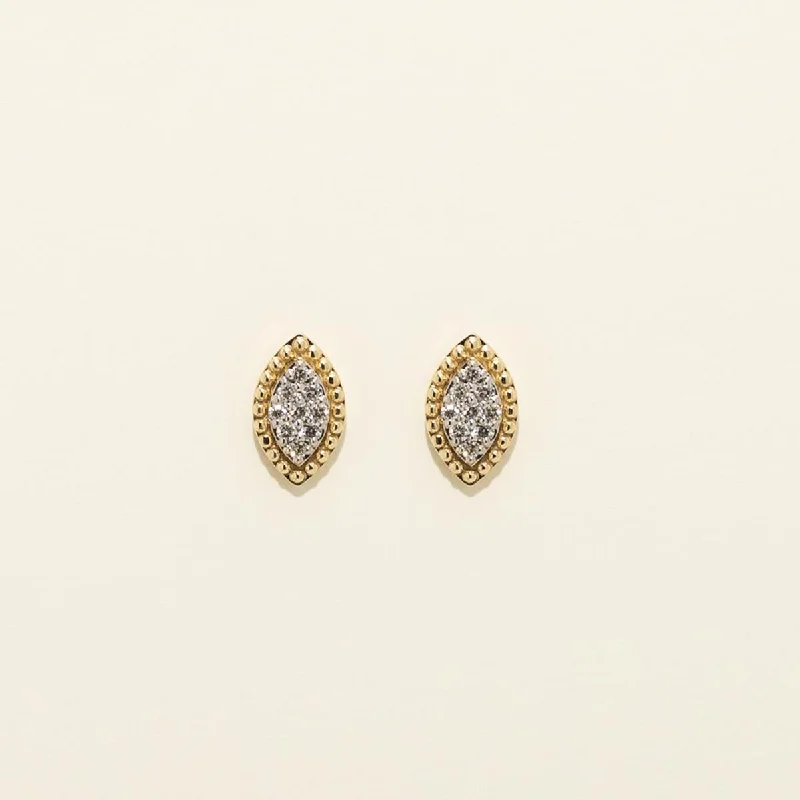 Diamond Marquise Stud Earrings in 14kt Yellow Gold (1/5ct tw)