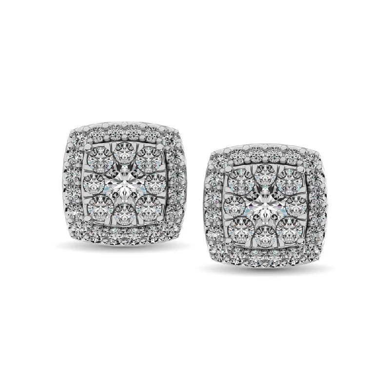 Diamond Stud earrings 3/4 ct tw in 14K White Gold