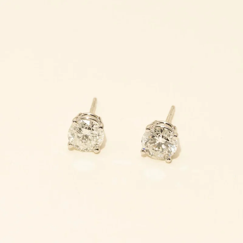 Diamond Stud Earrings in 14kt White Gold (1 1/2ct tw)