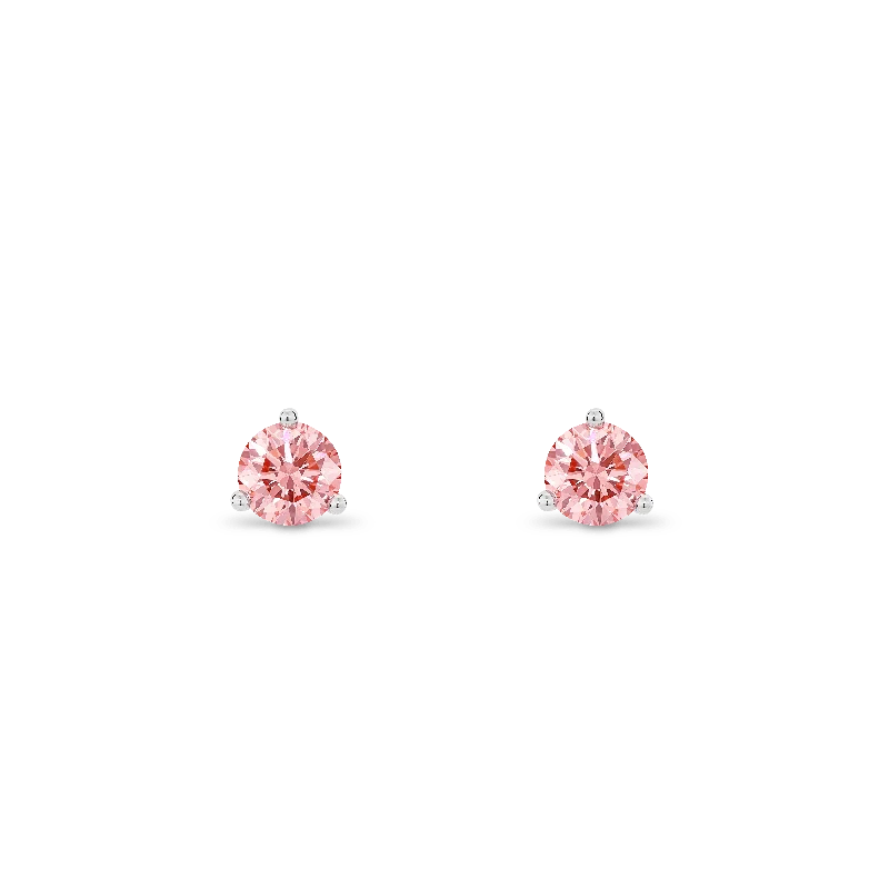 The Pink Solitaire Stud Earrings