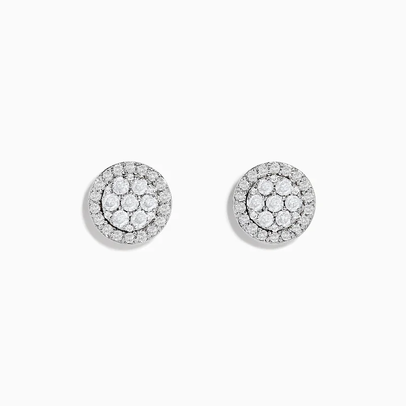 Bouquet 14K White Diamond Cluster Stud Earrings 0.95TCW