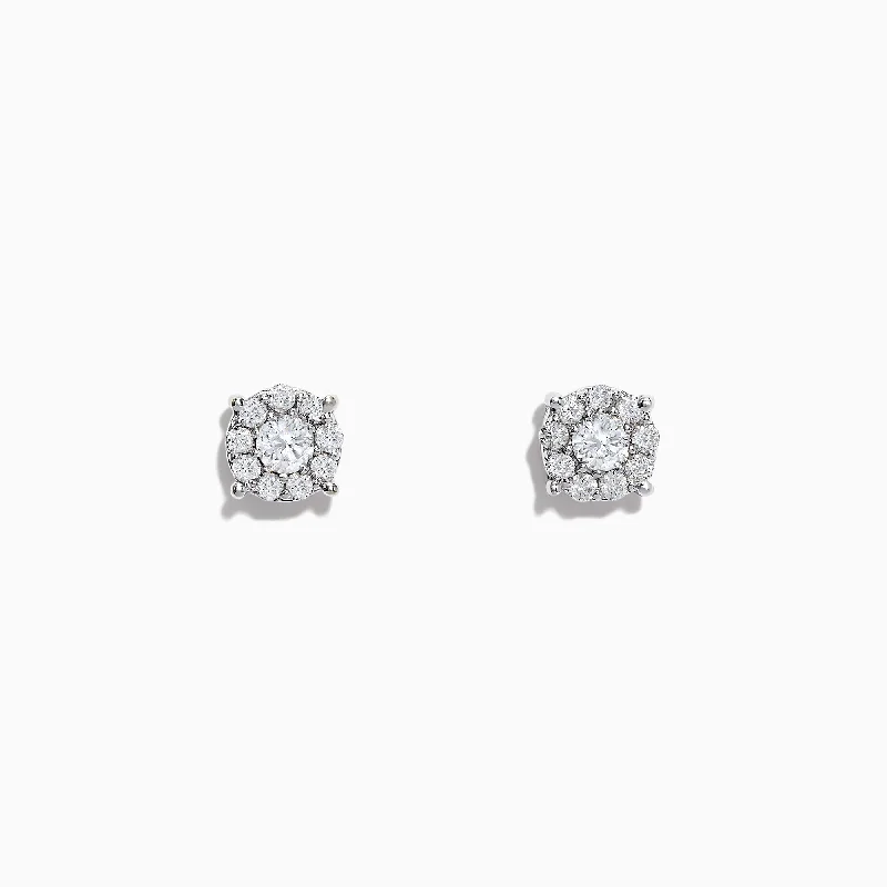 Bouquet 14K White Gold Diamond Cluster Stud Earrings, 0.50 TCW