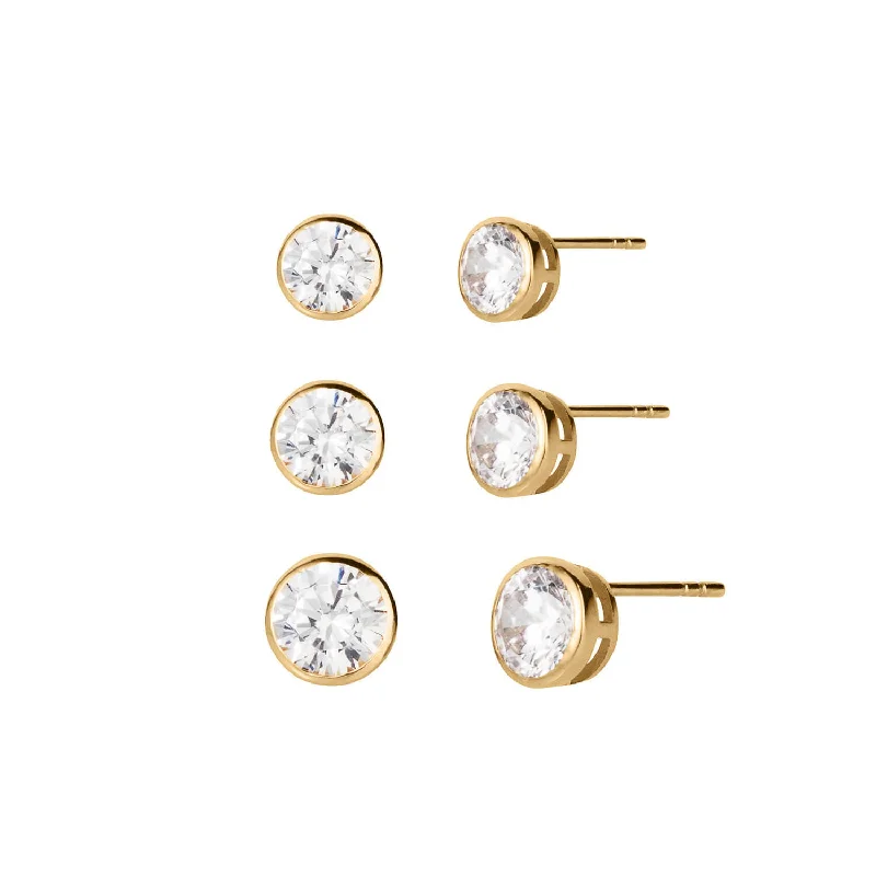 Endless Gems 3 Piece Stud Earrings