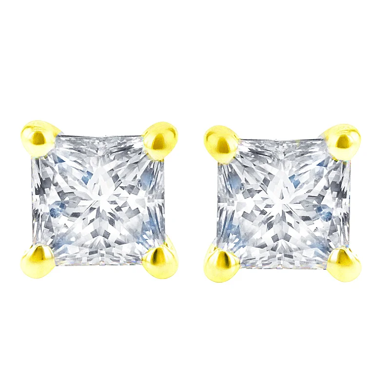 Exclusive Princess Diamond Stud Earrings 1ct