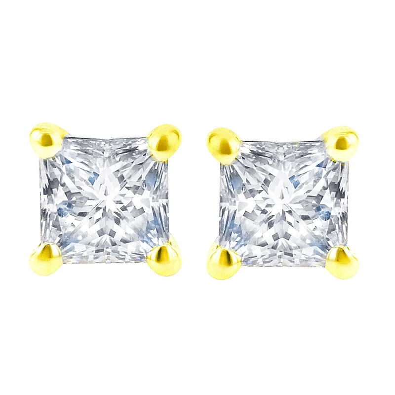 Exclusive Princess Diamond Stud Earrings 5/8ct