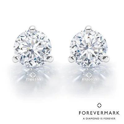 Forevermark Classic Three Prong Diamond Stud Earrings in Platinum (1/2ct tw)