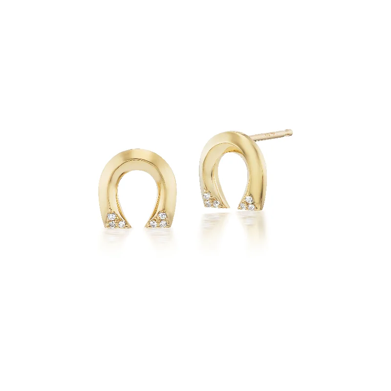 Harwell Godfrey 18k Pair of Tiny Horseshoe Stud Earrings