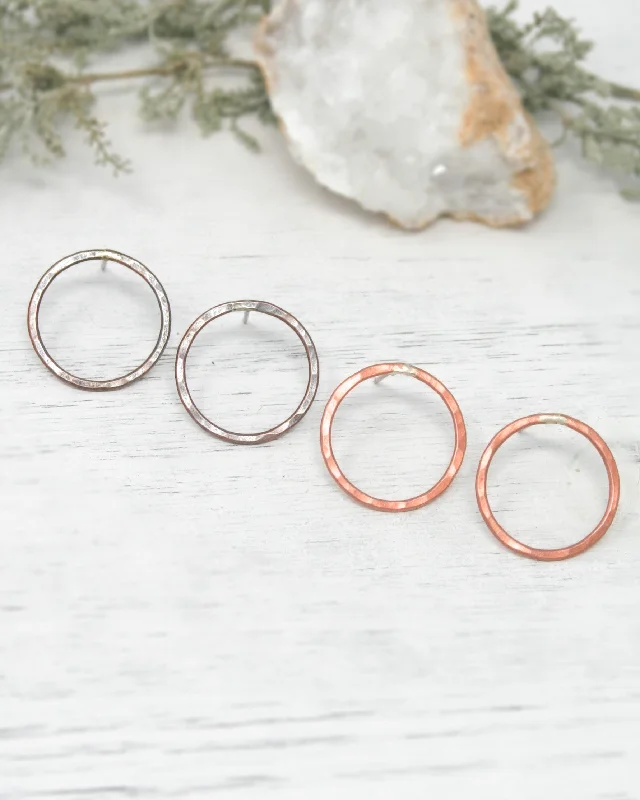 Basic hoop stud earrings- Medium [ready to ship]