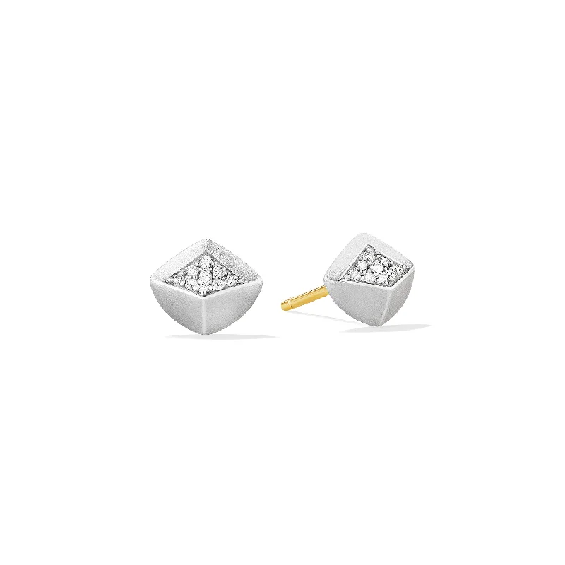 Iris Stud Earrings with Diamonds