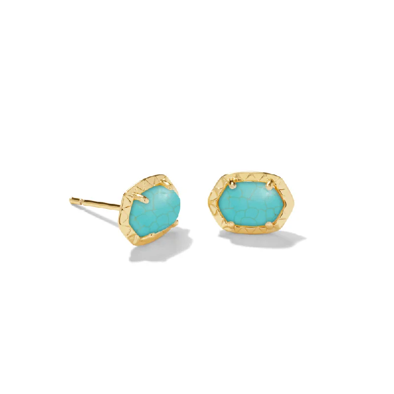 Kendra Scott Daphne Stud Earrings In Variegated Turquoise Magnesite