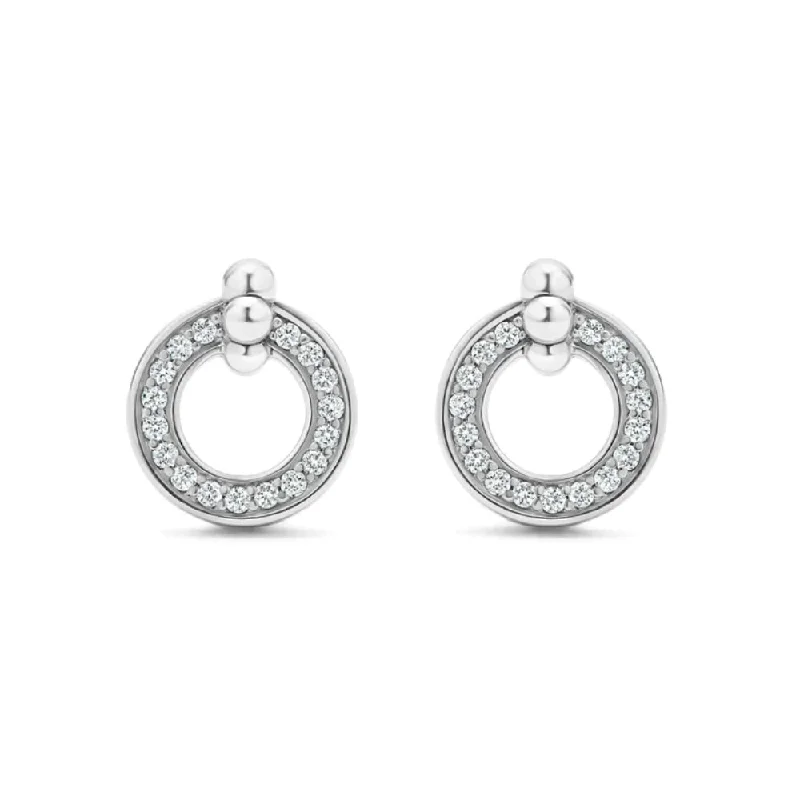 Lagos Caviar Spark Diamond Circle Stud Earrings