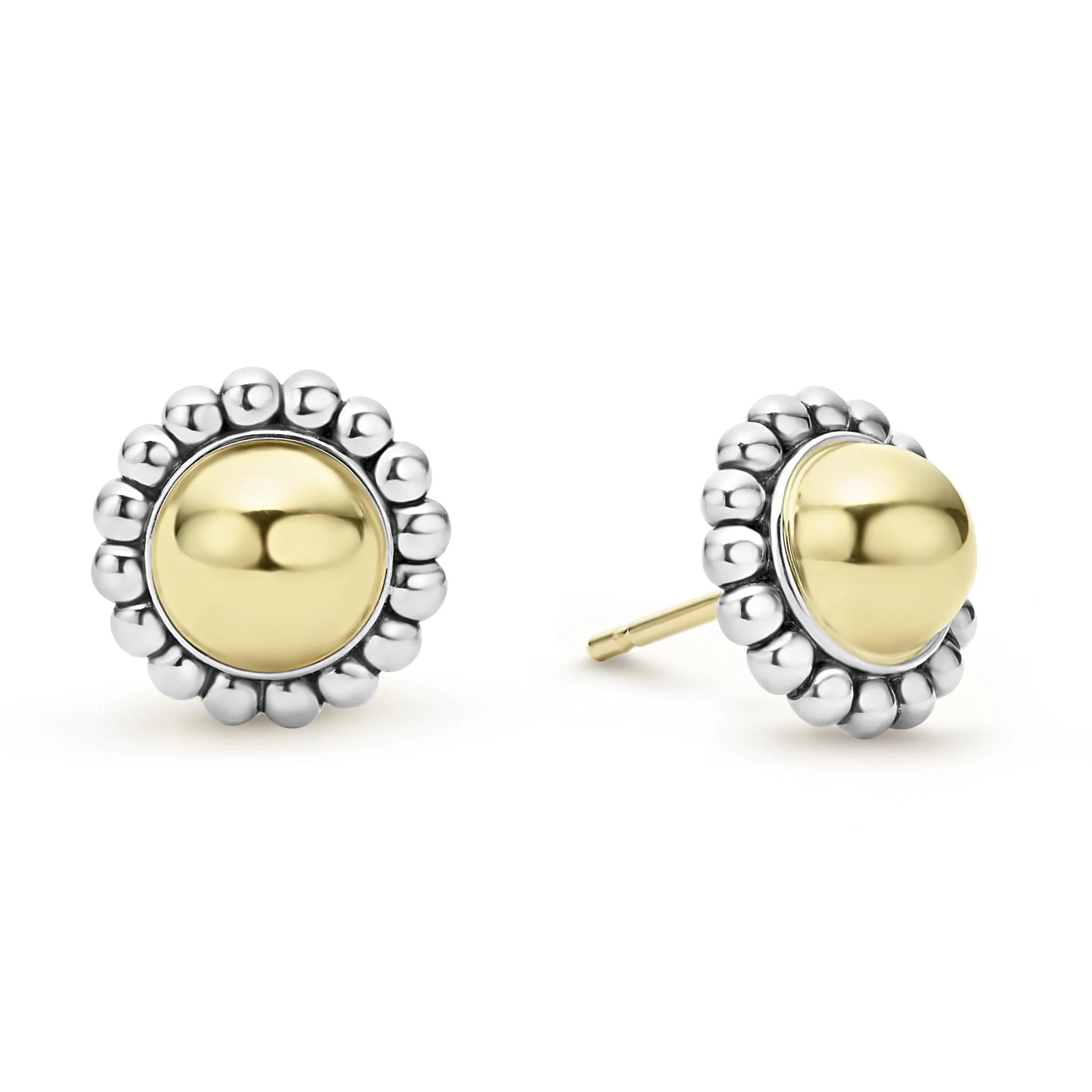 Lagos High Bar Gold Caviar Stud Earrings