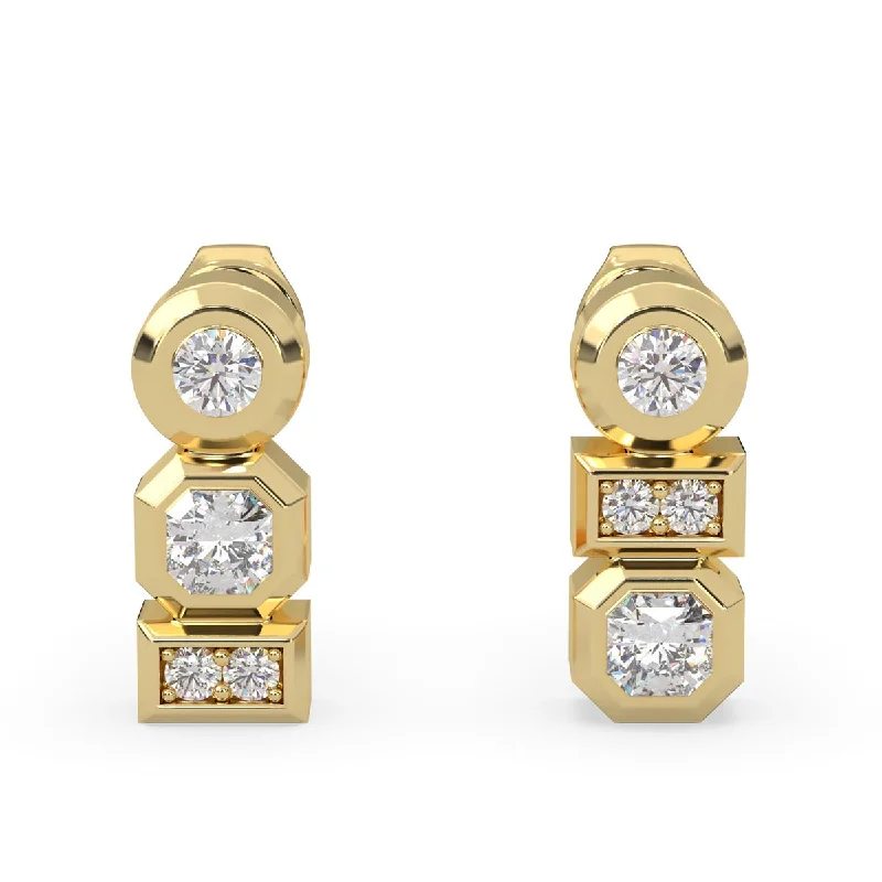 Lands Collection Earth Diamond Stud Earrings in Yellow Modern Electrum (1/7ct tw)