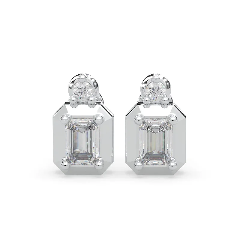 Lands Collection Ice Diamond Stud Earrings in White Modern Electrum (3/8ct tw)