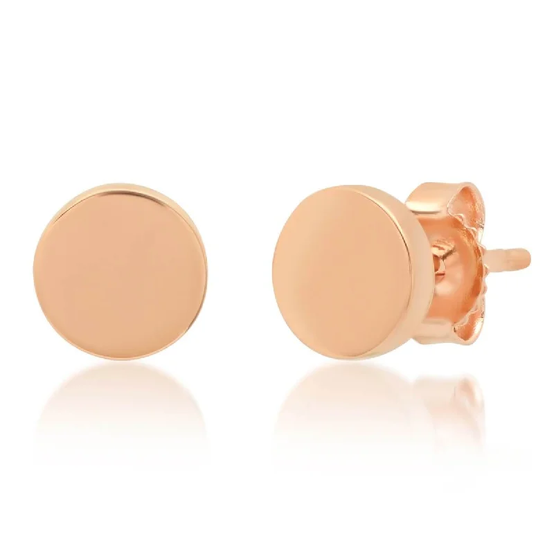 14k Gold Large Circle Stud Earrings