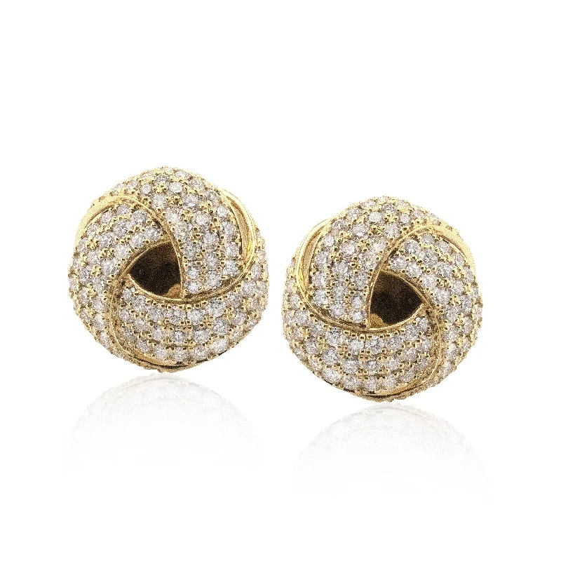 Stud Earrings in 18k Gold with Diamonds