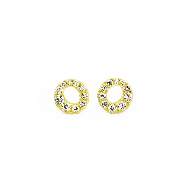 Mini Pave Halo Stud Earrings