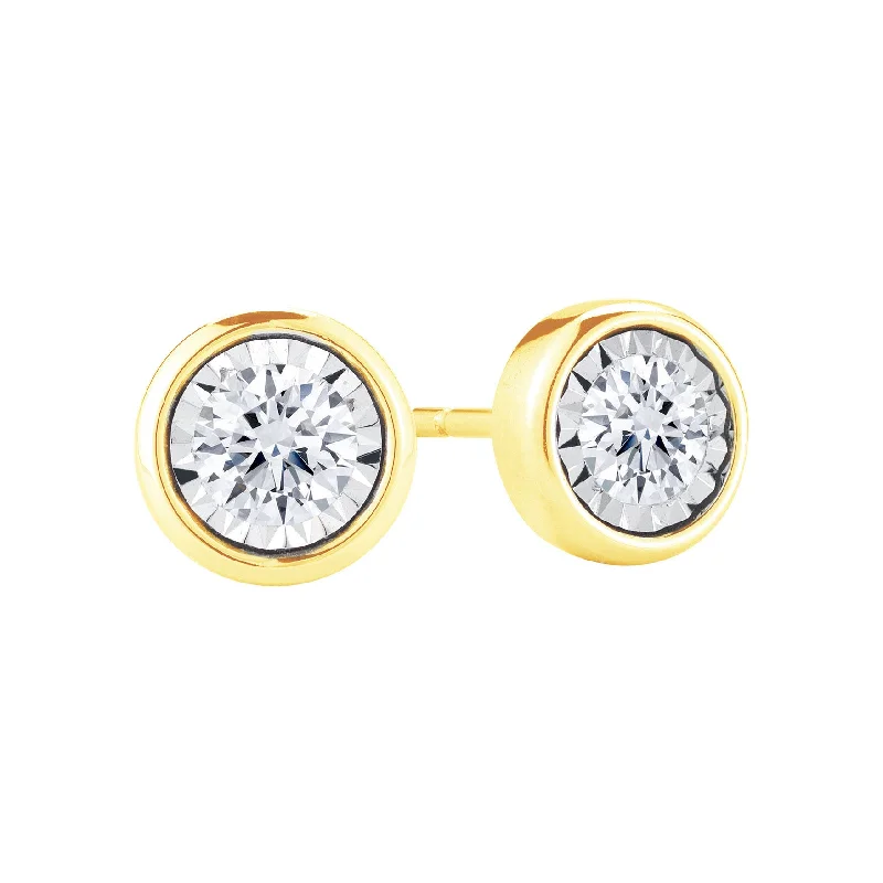 Mirage Bezel Diamond Stud Earrings 1/20ct