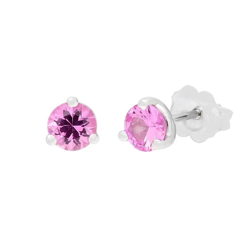 Pink Sapphire Stud Earrings in 14kt White Gold