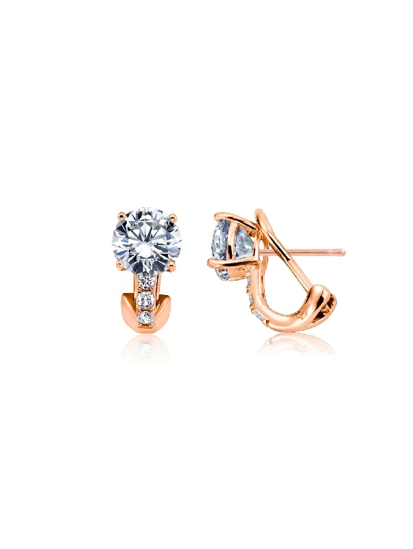 Post Stud Earrings Finished in 18kt Rose Gold