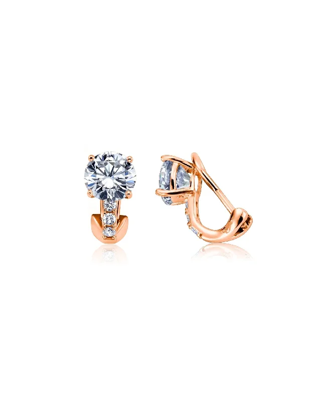 Postless Stud Earrings Finished in 18kt Rose Gold Sale