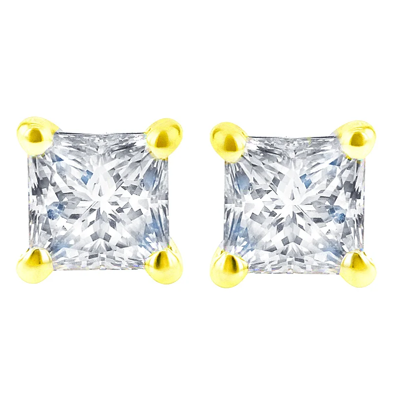 Princess Bella Diamond Stud Earrings 1 1/2ct