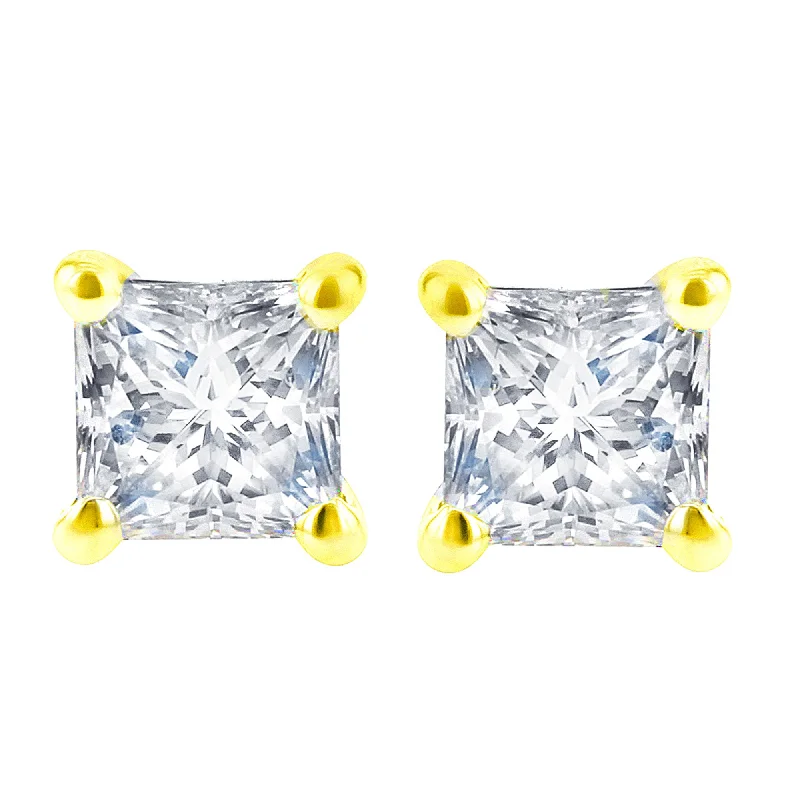 Princess Bella Diamond Stud Earrings 3/4ct