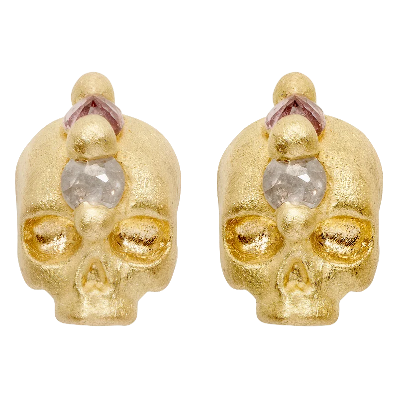 Purple Island Of Idols Skull Stud Earrings - Made to Order