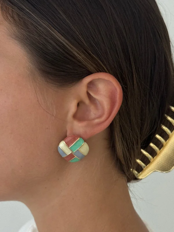 QUILT STUD EARRINGS