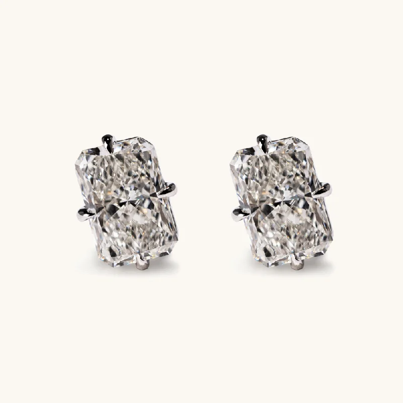 Radiant Lab Diamond Stud Earrings