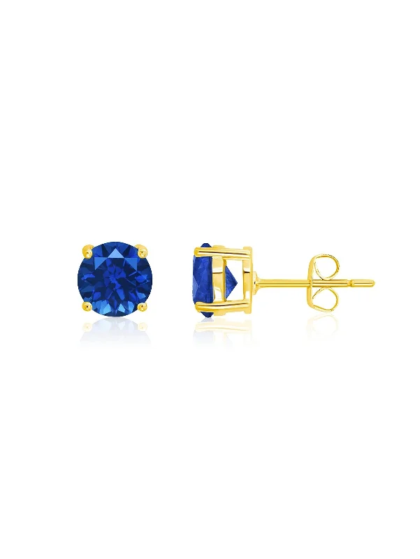 September Birthstone Stud Earrings Finished in 18kt Yellow Gold Sale