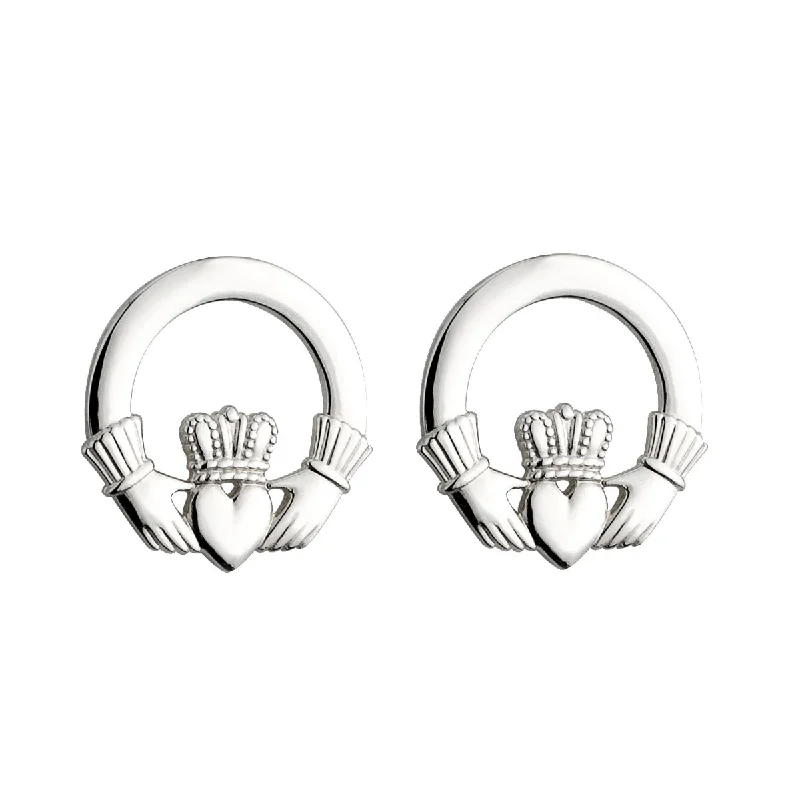 Sterling Silver Claddagh Stud Earrings