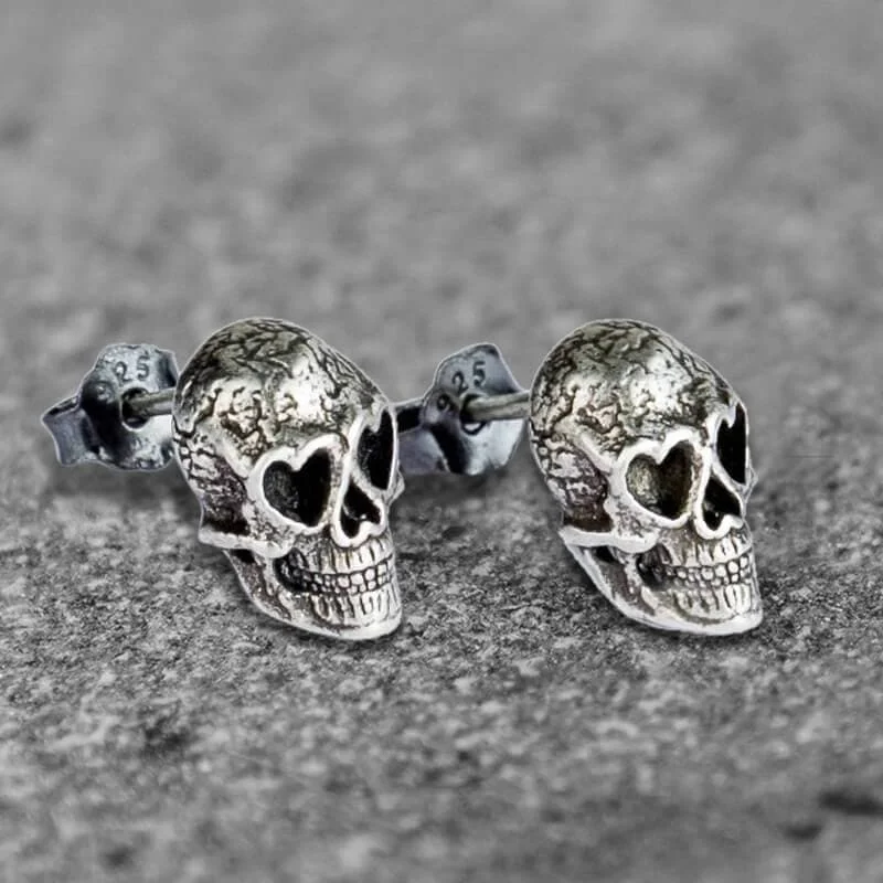 Skull Sterling Silver Stud Earrings