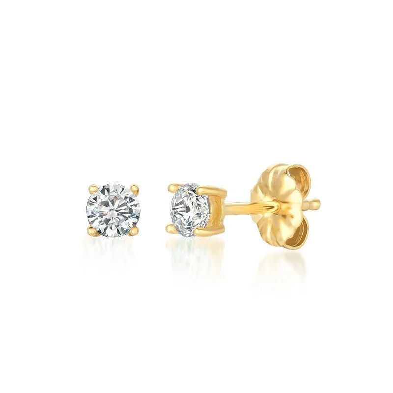 Small .5ct Brilliant Stud Earrings in Gold