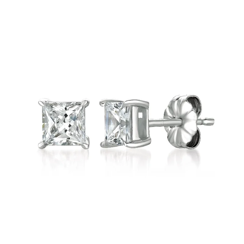 .75ct Princess Stud Earrings in Platinum